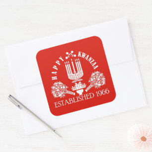 Adesivo Quadrado Kwanzaa Crest