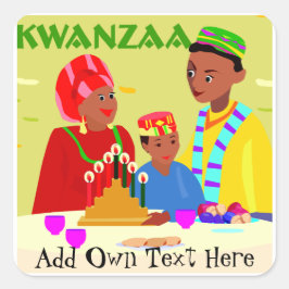 Adesivo Quadrado Kwanzaa Family Stickers Favorece presentes persona