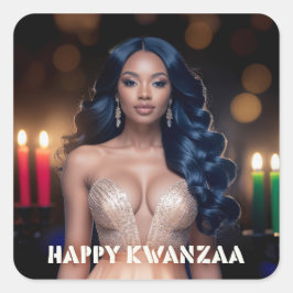ADESIVO QUADRADO KWANZAA - FELIZ KWANZAA
