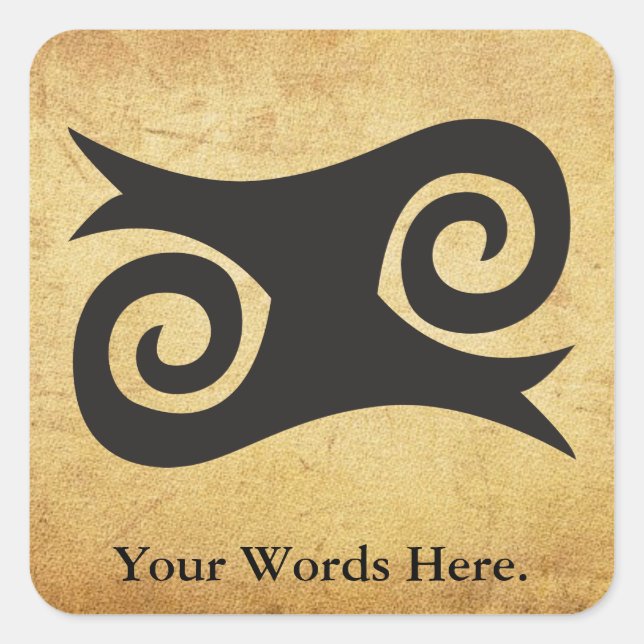 Adesivo Quadrado KWATAKYE ATIKO - Símbolo da bravura e da falta de  (Frente)