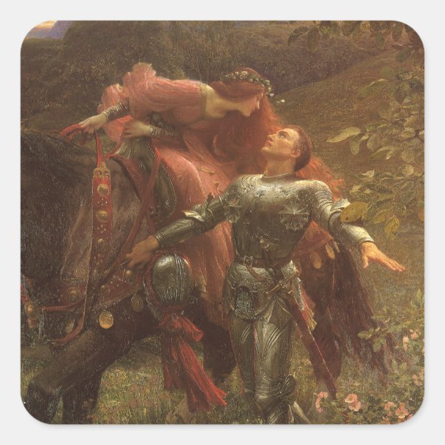 Adesivo Quadrado La Belle Dame sans Merci por Sir Frank Dicksee (Frente)