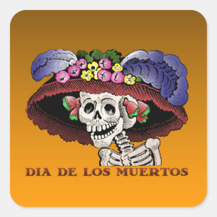 Adesivo Quadrado La Calavera Catrina [etiquetas]