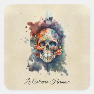 Adesivo Quadrado La Calavera Hermosa, personalizado
