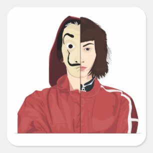 ADESIVO QUADRADO LA CASA DE PAPEL STICKER