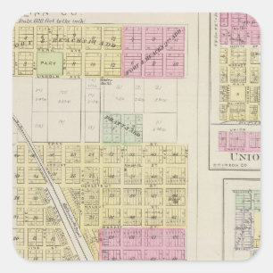 Adesivo Quadrado La Cygne, Uniontown, Hiattville, Fulton, Kansas