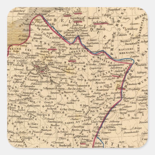 Adesivo Quadrado La France 1814 a 1840 (Frente)
