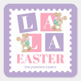 Adesivo Quadrado La La Easter Bunny Pastel Sticker