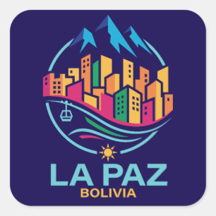 Adesivo Quadrado La Paz Bolívia América do Sul