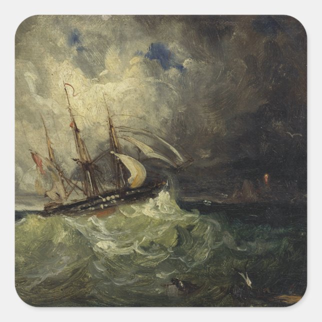 Adesivo Quadrado La Tempête - Félix Ziem (Frente)
