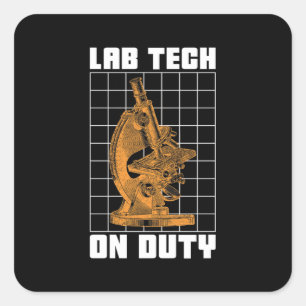 Adesivo Quadrado Lab Tech On Duty Chemist Laboratory Technician
