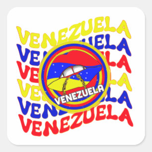 Adesivo Quadrado Lábios do Orgulho Venezuela de Sinalizador