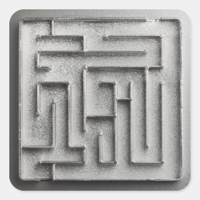 Adesivo Quadrado labirinto prateado (Frente)