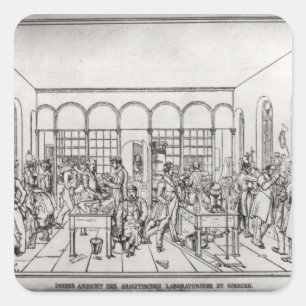 Adesivo Quadrado Laboratório de química do Baron Justus von Liebi