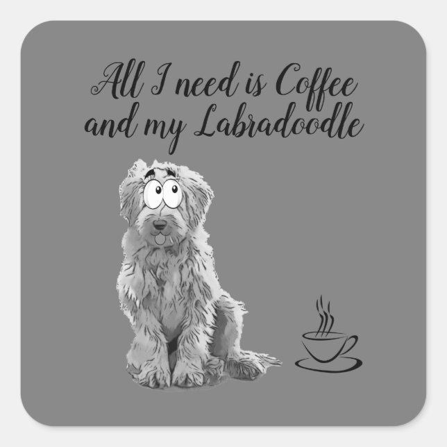 Adesivo Quadrado Labradoodle Sticker (Frente)