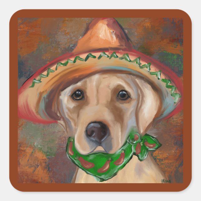 ADESIVO QUADRADO LABRADOR RETRIEVER            (Frente)