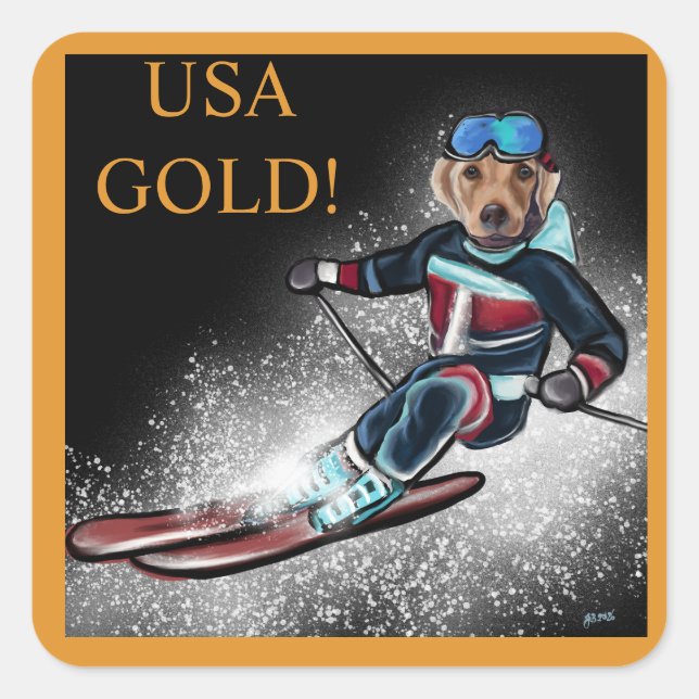 ADESIVO QUADRADO LABRADOR RETRIEVER  (Frente)