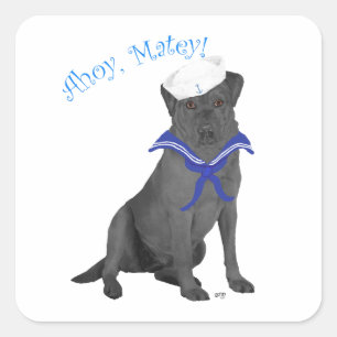Adesivo Quadrado Labrador Retriever Preto Sailor