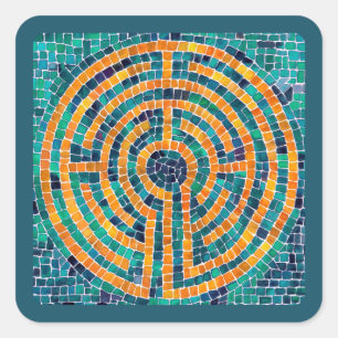 Adesivo Quadrado LABYRINTH II - Autocolantes quadrados - Verdes