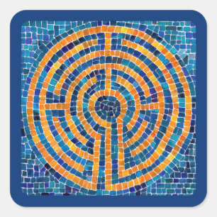 Adesivo Quadrado LABYRINTH IV Pequenos Autocolantes quadrados - Azu