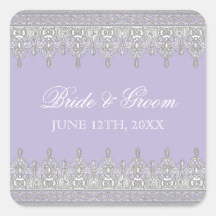 Adesivo Quadrado Lace de queda de lágrimas, Lavanda de selagem ou a