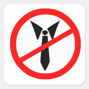 Adesivo Quadrado Laço do negócio em um sinal proibido