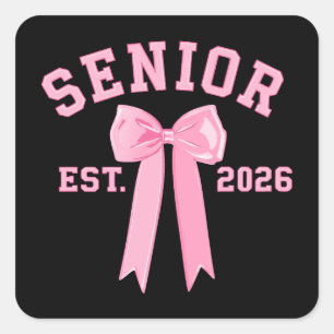 Adesivo Quadrado Laço Rosa Senior 2026