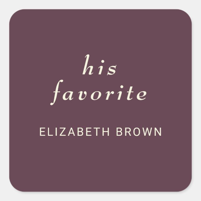 Adesivo Quadrado Lacquer de Cereja Simples Elegante, Casamento Mono (Frente)