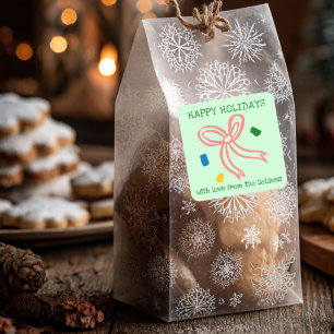 Adesivo Quadrado Lacre de Natal Doodle CHRISTMAS Presente de Natal 