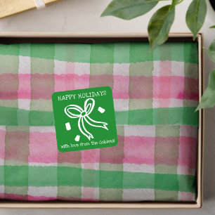 Adesivo Quadrado Lacre de Natal Doodle CHRISTMAS Presente de Natal