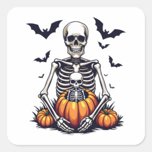 Adesivo Quadrado Lacrimejo Halloween Gravidez Esqueleto Gravidez