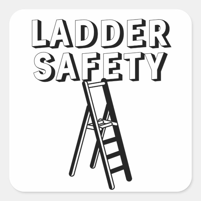 Adesivo Quadrado Ladder Safety Stickers (Frente)