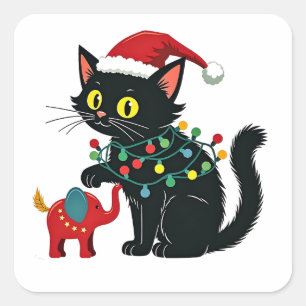 Adesivo Quadrado Lady Christmas Kamala Trump