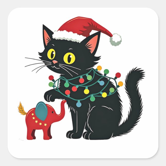 Adesivo Quadrado Lady Christmas Kamala Trump (Frente)