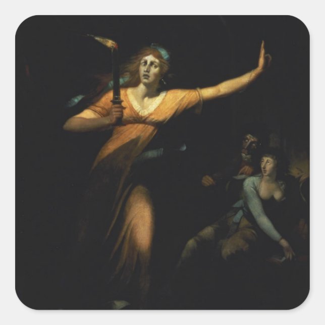 Adesivo Quadrado Lady Macbeth Sleepwalk, 1783 (óleo na canvas) (Frente)