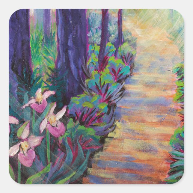 Adesivo Quadrado Lady Slippers no caminho (Frente)