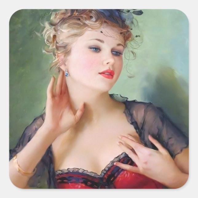 Adesivo Quadrado Lady Sticker Atrativa (Frente)