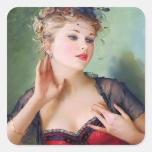 Adesivo Quadrado Lady Sticker Atrativa