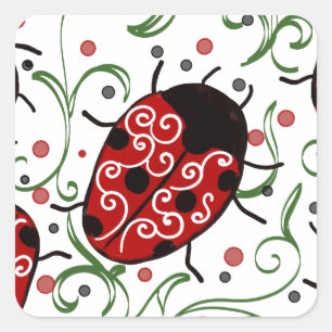 Adesivo Quadrado Ladybug