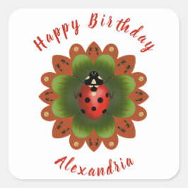 Adesivo Quadrado Ladybug