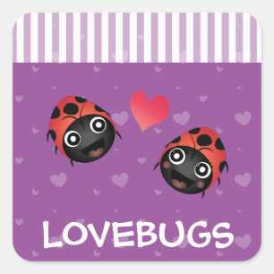 Adesivo Quadrado Ladybug Love