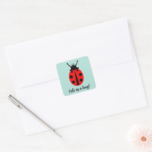 Adesivo Quadrado Ladybug Pattern (Envelope)