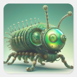 Adesivo Quadrado Lagarta técnica mecânica.