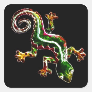 Adesivo Quadrado Lagarto de Fractalius