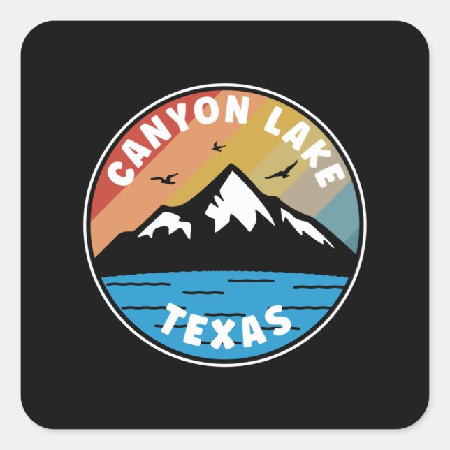 Adesivo Quadrado Lago Canyon - Texas Vintage (Frente)