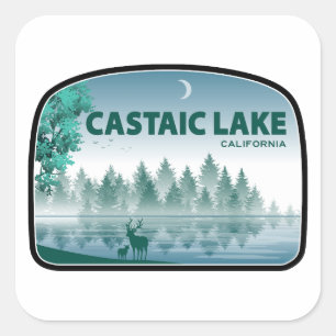 Adesivo Quadrado Lago Castaic Deer California