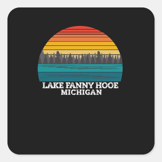 Adesivo Quadrado Lago Fanny Hooe Michigan (Frente)