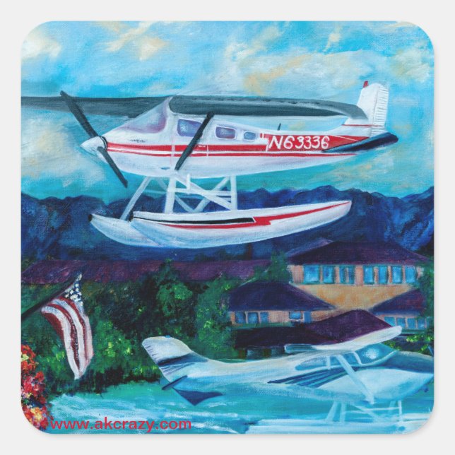 Adesivo Quadrado Lago Hood, Anchorage, Alasca (Frente)