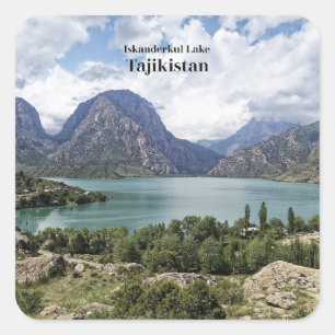 Adesivo Quadrado Lago Iskanderkul, Tajiquistão