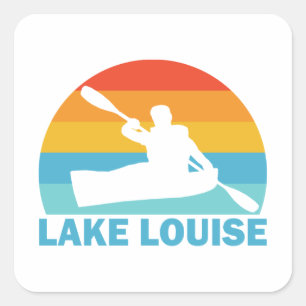 Adesivo Quadrado Lago Louise Banff Parque Nacional Kayak