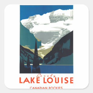 Adesivo Quadrado Lago Louise Canada Rockies Canada